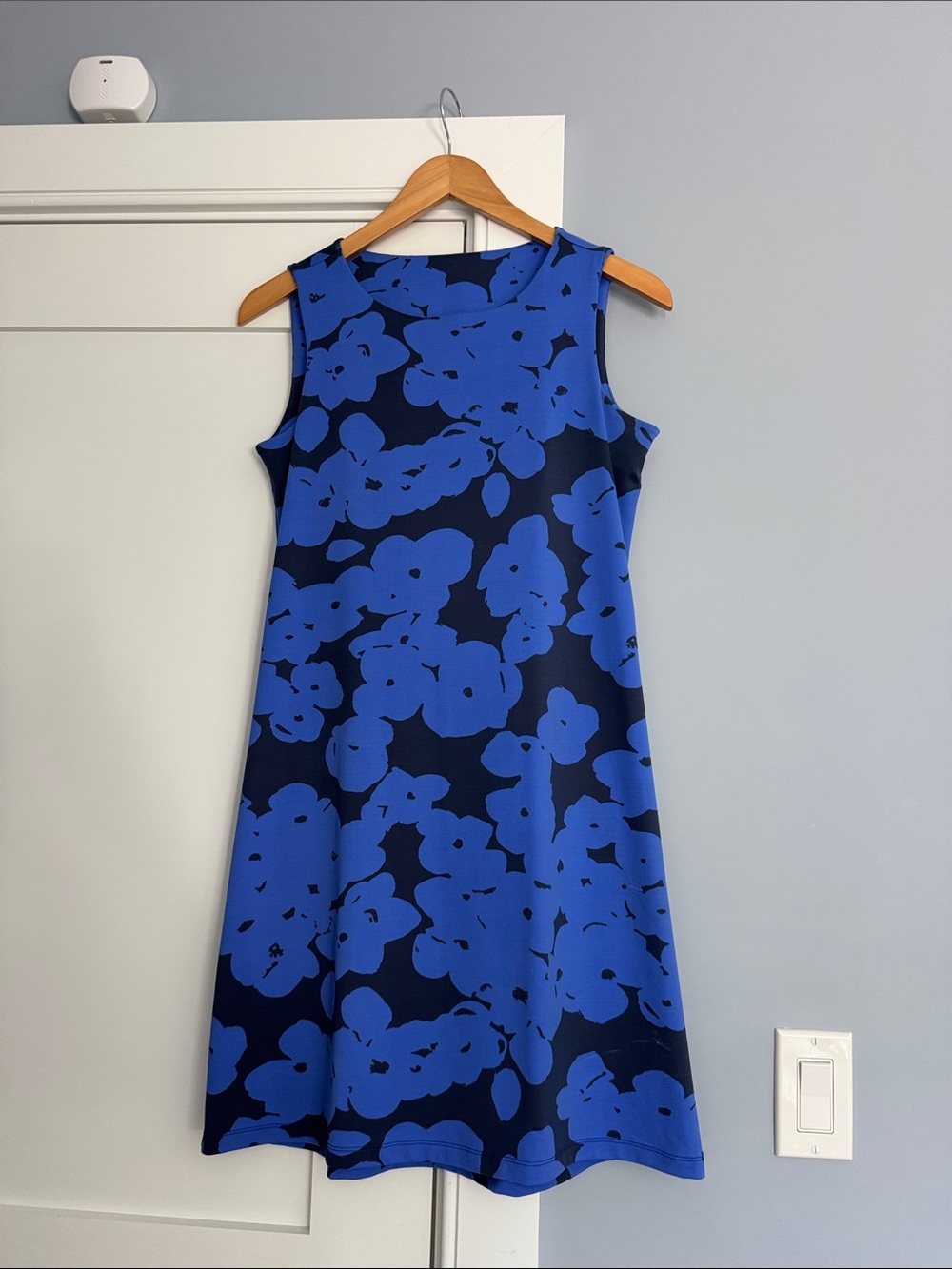 MAHI GOLD Navy and Bright Blue Floral A-Line Dress